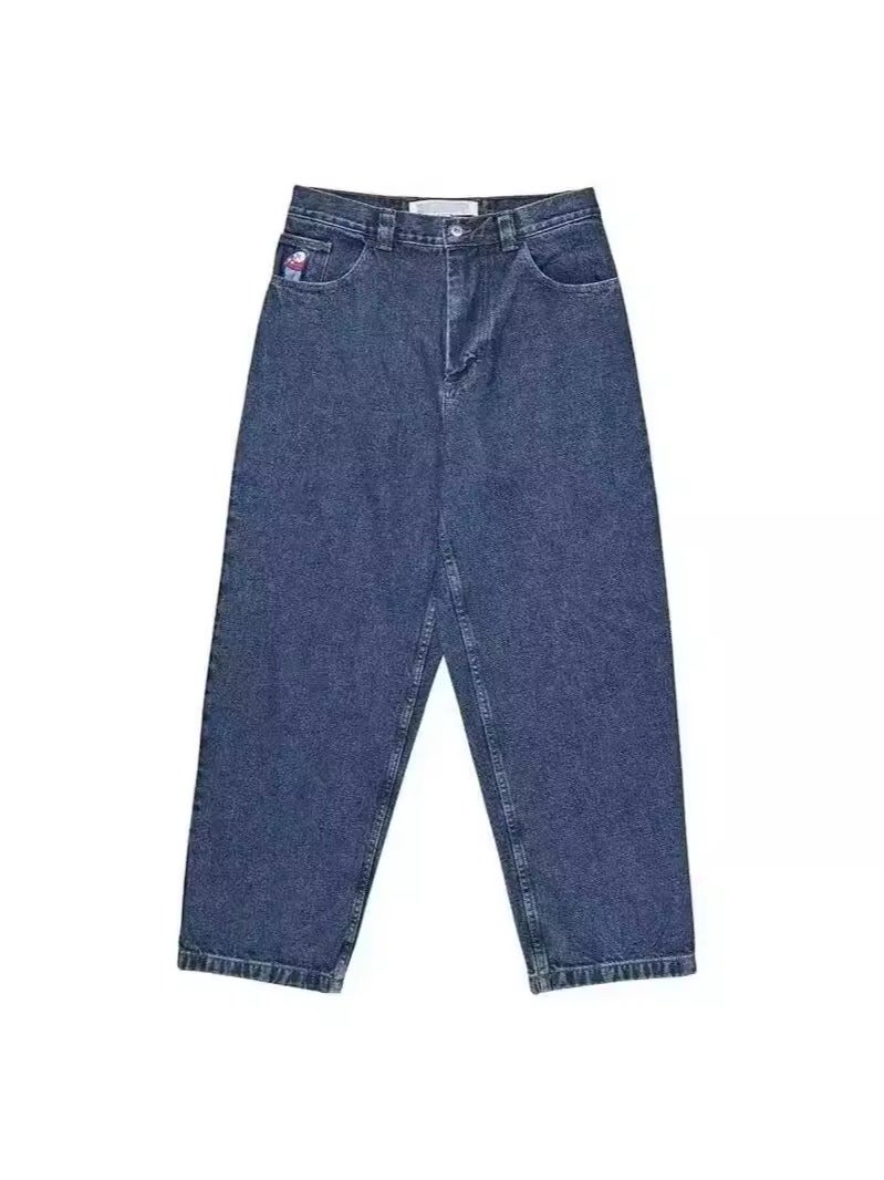 Y2K Street Wear Flame Skull Pattern Jeans High Street Couple 2024 Fashion Basketball Pants Clothing - Image 5